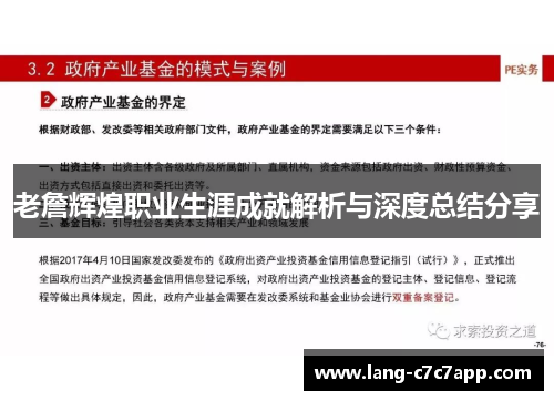 老詹辉煌职业生涯成就解析与深度总结分享